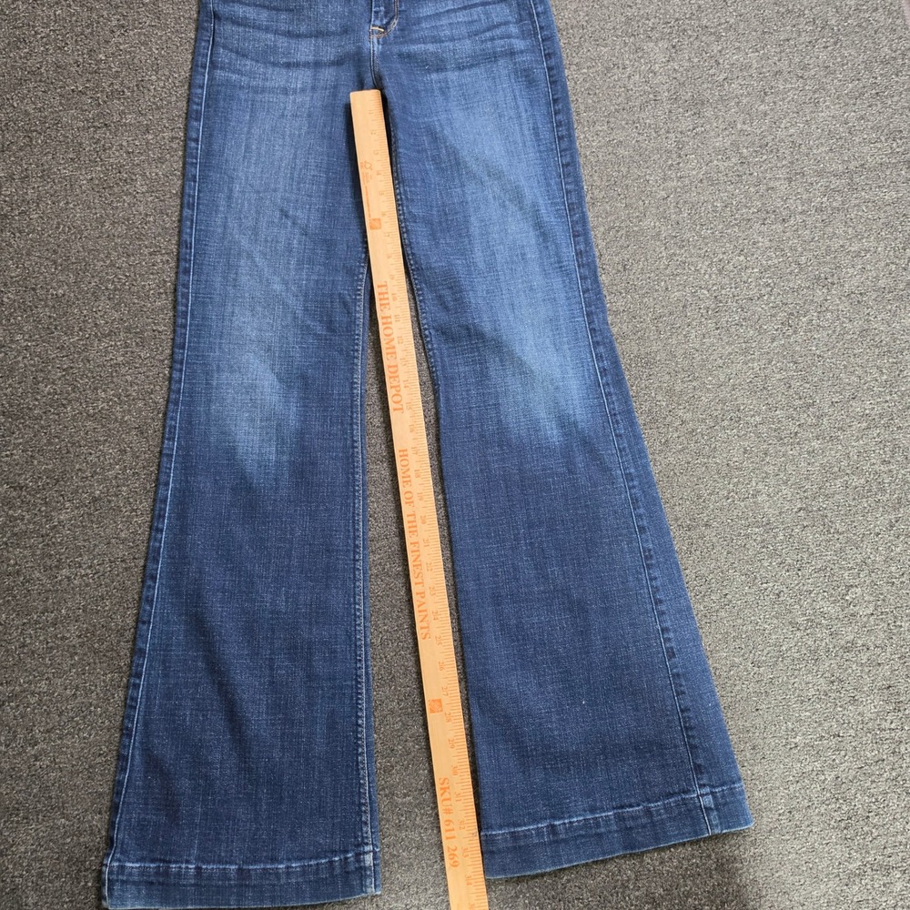 7 For All Mankind Ginger Blue Jeans Womens 30x34 Wide Leg High Rise Flare Denim - Picture 2 of 9